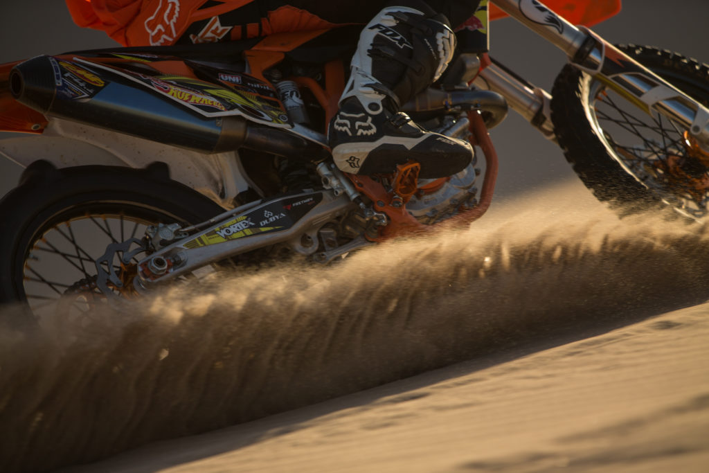 Ronnie Renner´s KTM with paddle tires in Dumont Dunes - USA